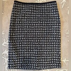 Talbots Black and White Tweed Pencil Skirt